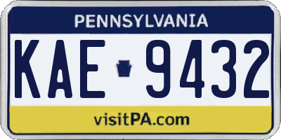 PA license plate KAE9432