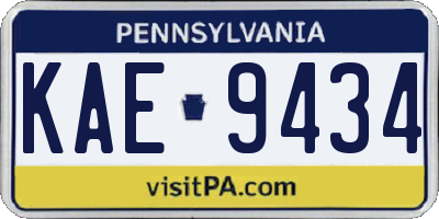 PA license plate KAE9434