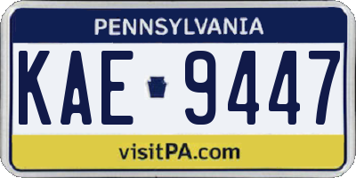 PA license plate KAE9447
