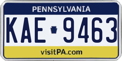 PA license plate KAE9463