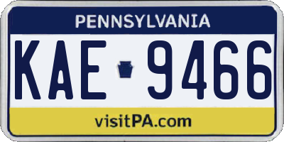 PA license plate KAE9466