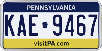 PA license plate KAE9467