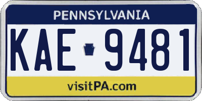 PA license plate KAE9481