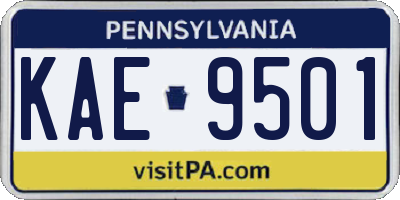 PA license plate KAE9501