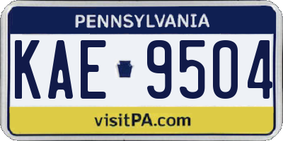 PA license plate KAE9504