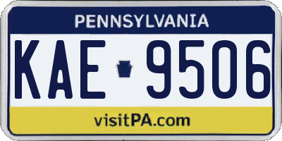 PA license plate KAE9506