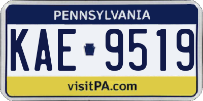 PA license plate KAE9519
