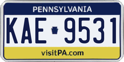 PA license plate KAE9531