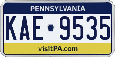 PA license plate KAE9535