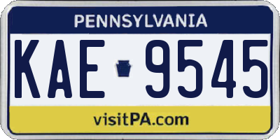 PA license plate KAE9545