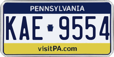 PA license plate KAE9554