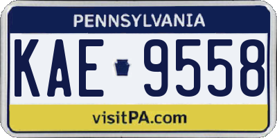 PA license plate KAE9558