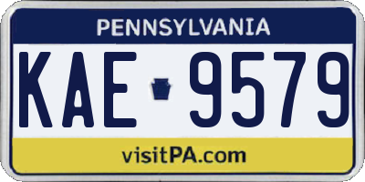 PA license plate KAE9579
