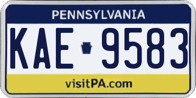 PA license plate KAE9583