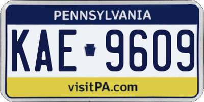 PA license plate KAE9609