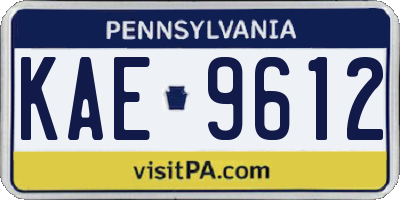 PA license plate KAE9612