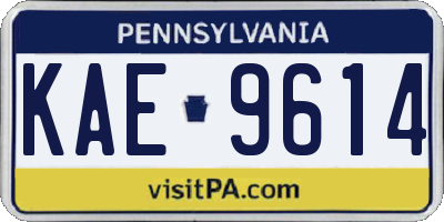 PA license plate KAE9614
