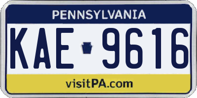 PA license plate KAE9616
