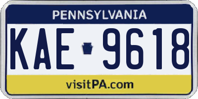 PA license plate KAE9618