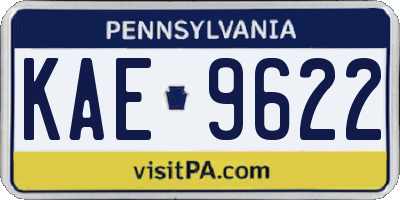 PA license plate KAE9622