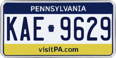 PA license plate KAE9629