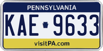 PA license plate KAE9633