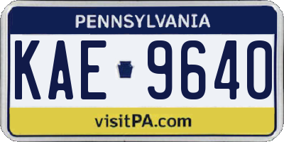 PA license plate KAE9640