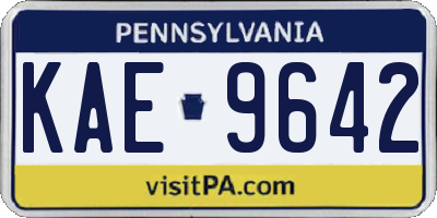 PA license plate KAE9642