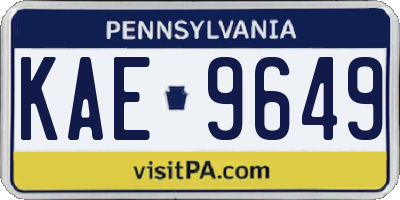 PA license plate KAE9649