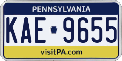 PA license plate KAE9655