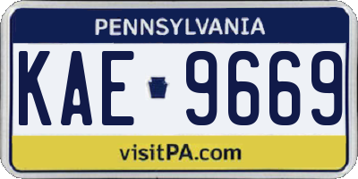 PA license plate KAE9669
