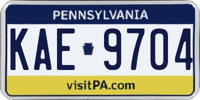 PA license plate KAE9704