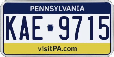 PA license plate KAE9715