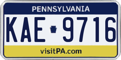PA license plate KAE9716