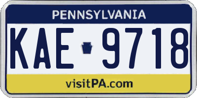 PA license plate KAE9718