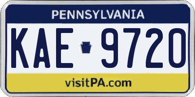 PA license plate KAE9720