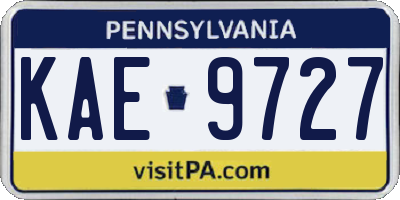 PA license plate KAE9727