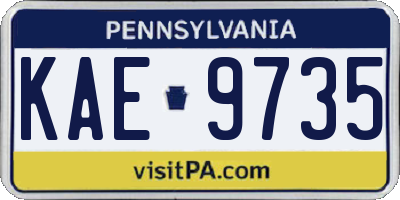 PA license plate KAE9735