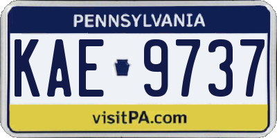 PA license plate KAE9737