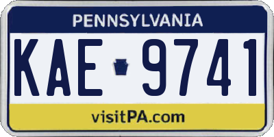 PA license plate KAE9741