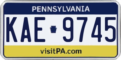 PA license plate KAE9745