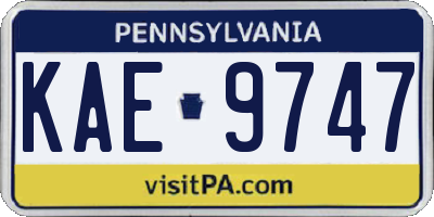 PA license plate KAE9747