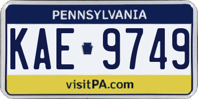 PA license plate KAE9749