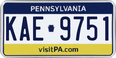 PA license plate KAE9751