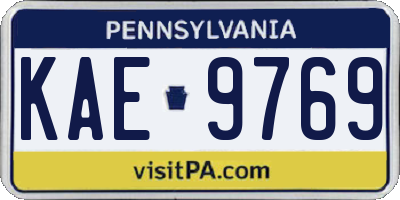 PA license plate KAE9769