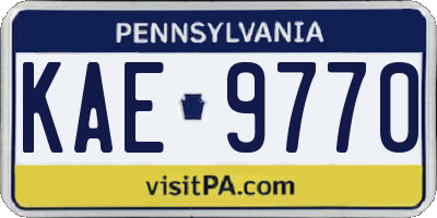 PA license plate KAE9770