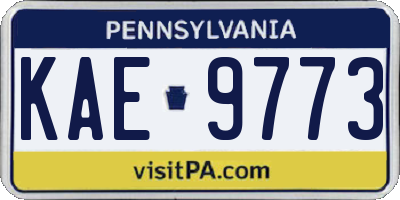 PA license plate KAE9773