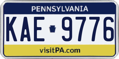 PA license plate KAE9776