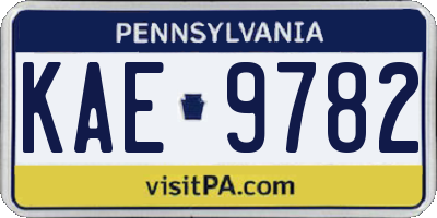 PA license plate KAE9782