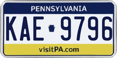PA license plate KAE9796